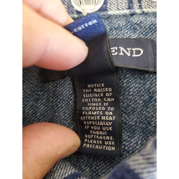 Lands End Men's Flannel Shirt Blue Plaid Traditional Fit Sz XL 17-17.5 - Picture 15 of 15